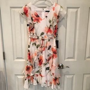 Tommy Hilfiger Floral Dress - White and Orange